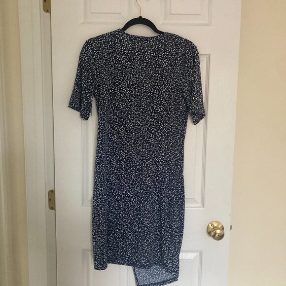 NWT Banana Republic Navy Faux Wrap Assymetrical Dress Size S - Picture 2 of 6